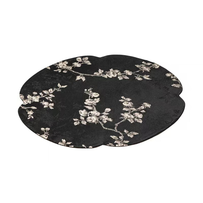 Chinese Style Tea Mat, Light Luxury Chinese Brocade with Rose & Crabapple Pattern, Tea Runner, Cup Coaster, Heat Insulation Pad, Tea Ceremony Accessory, Tea Pad, Tea Table Cloth