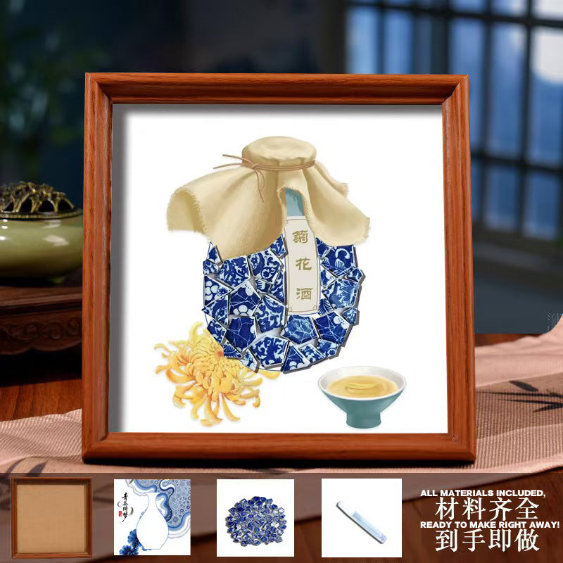 White Porcelain DIY Frame Art A Masterpiece of Oriental Aesthetics