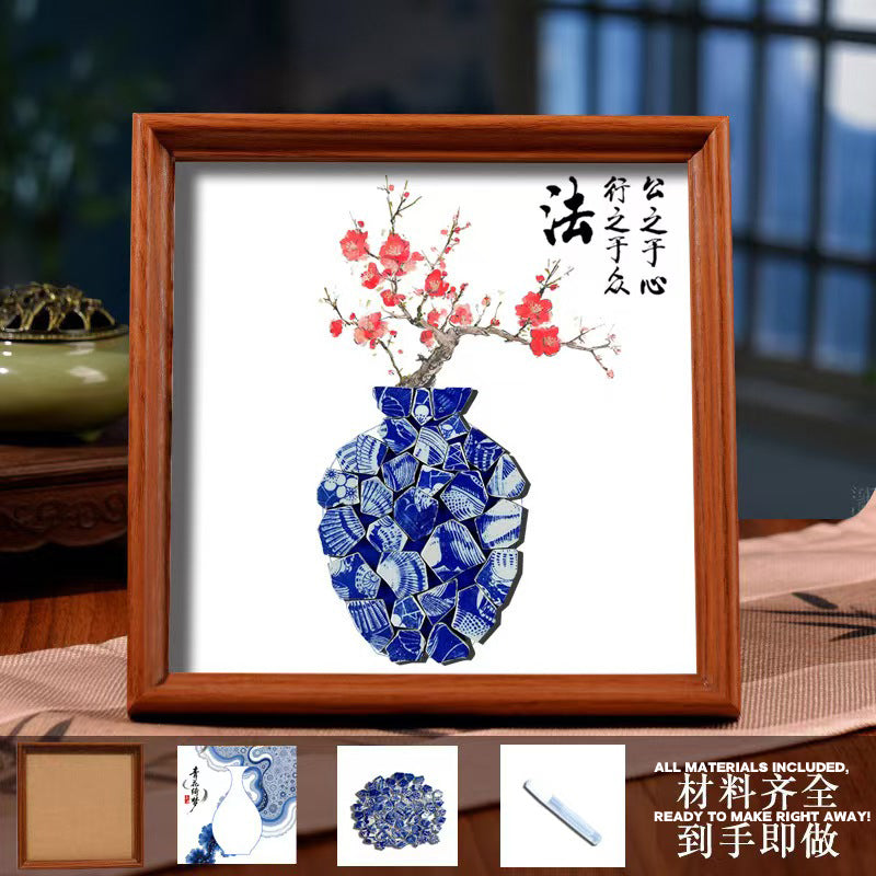 White Porcelain DIY Frame Art A Masterpiece of Oriental Aesthetics