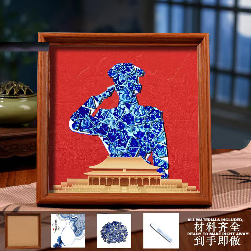 White Porcelain DIY Frame Art A Masterpiece of Oriental Aesthetics