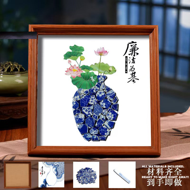 White Porcelain DIY Frame Art A Masterpiece of Oriental Aesthetics