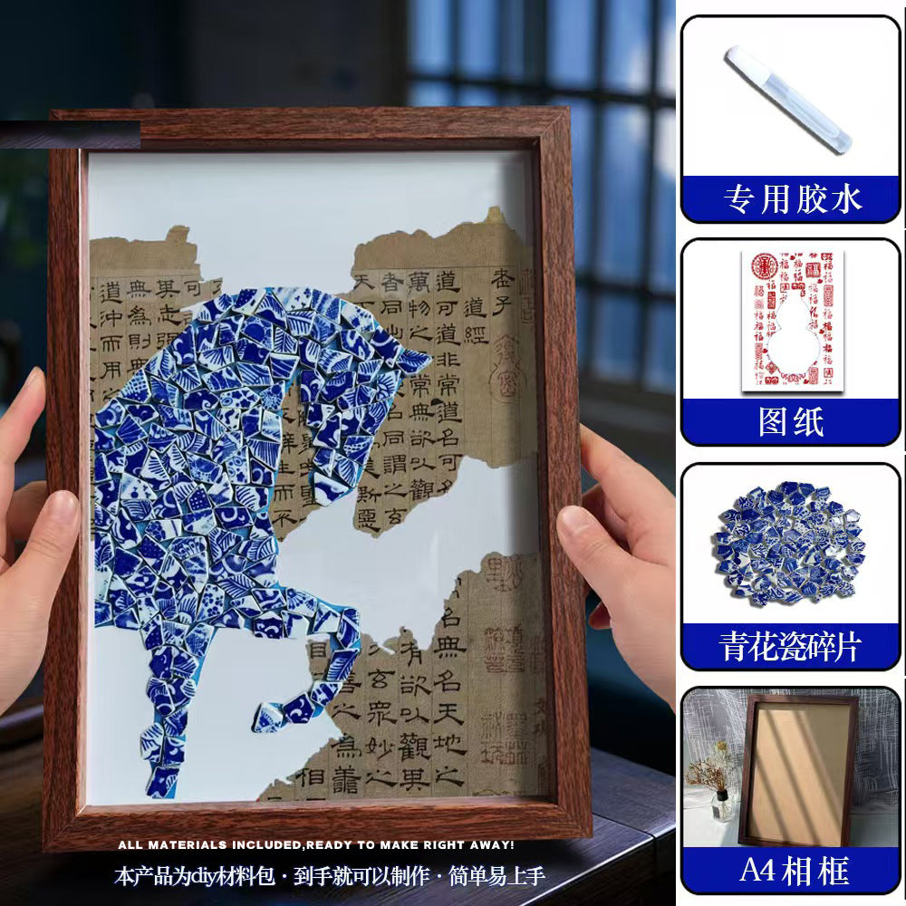 White Porcelain DIY Frame Art A Masterpiece of Oriental Aesthetics