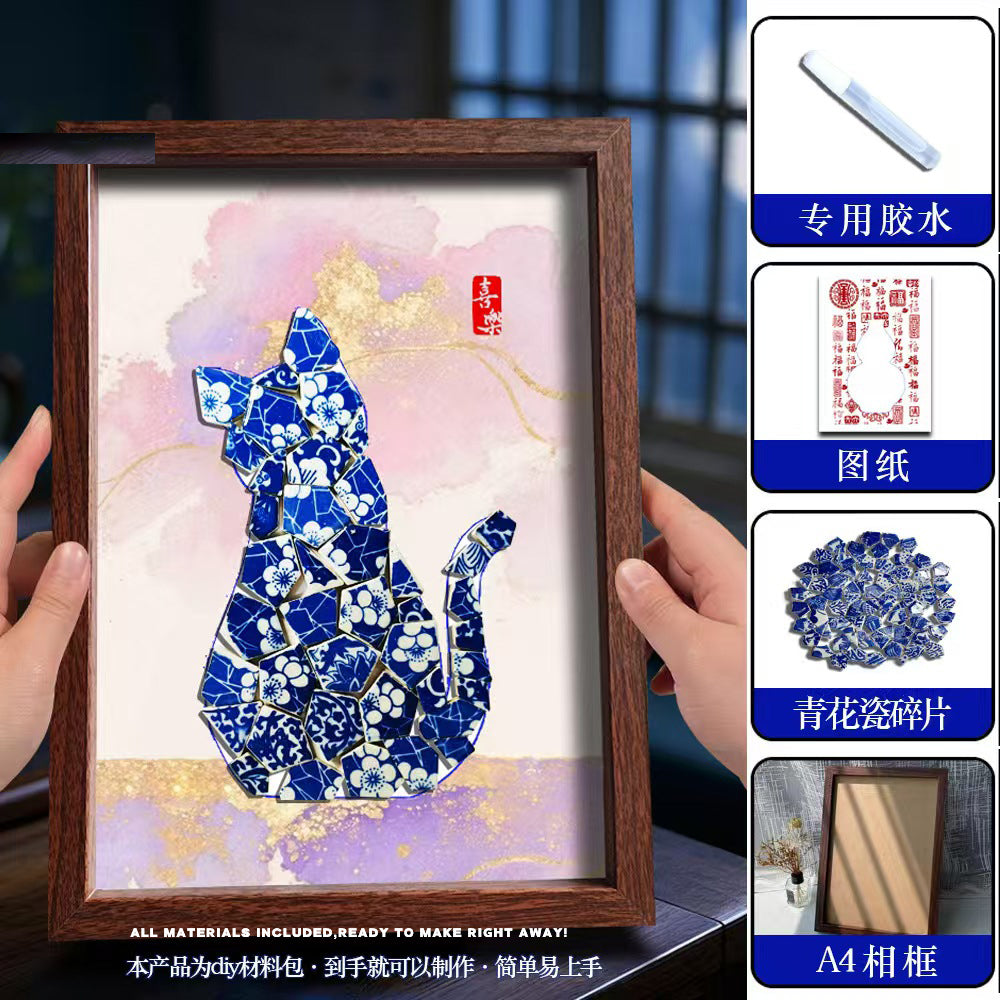 White Porcelain DIY Frame Art A Masterpiece of Oriental Aesthetics