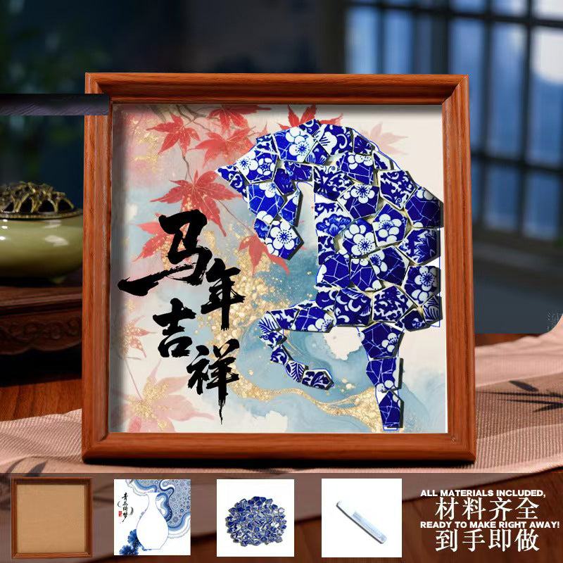 White Porcelain DIY Frame Art A Masterpiece of Oriental Aesthetics