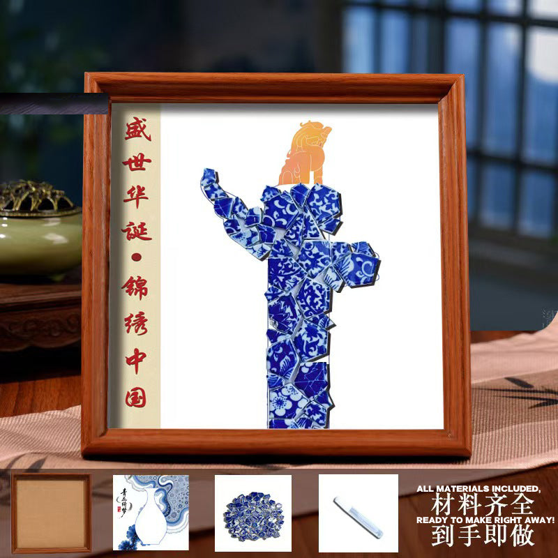 White Porcelain DIY Frame Art A Masterpiece of Oriental Aesthetics