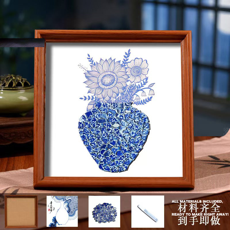 White Porcelain DIY Frame Art A Masterpiece of Oriental Aesthetics