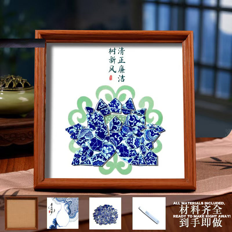 White Porcelain DIY Frame Art A Masterpiece of Oriental Aesthetics