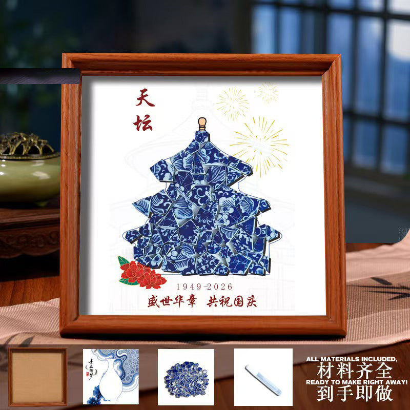 White Porcelain DIY Frame Art A Masterpiece of Oriental Aesthetics