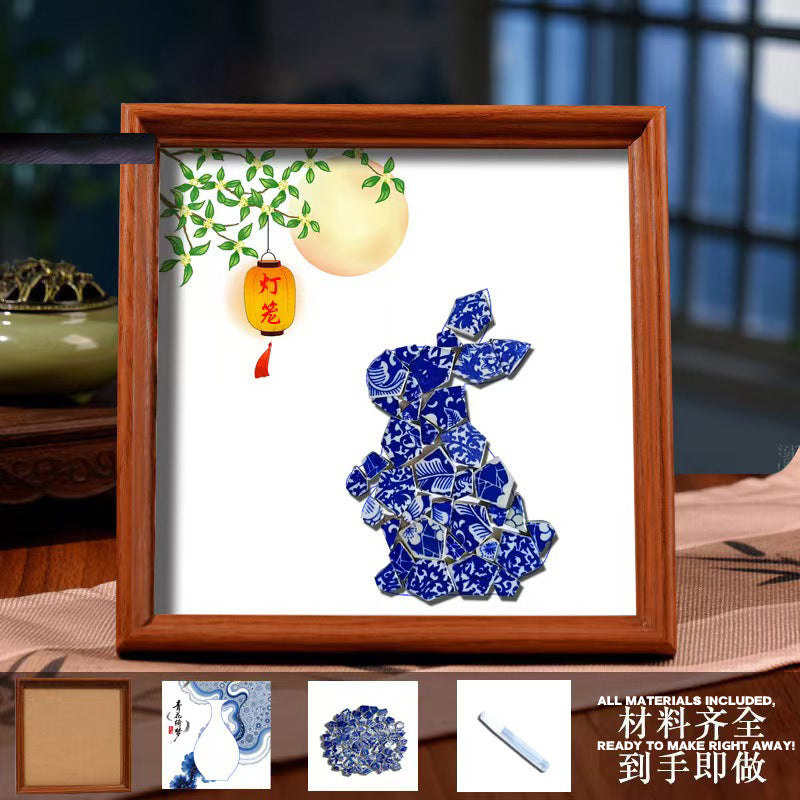 White Porcelain DIY Frame Art A Masterpiece of Oriental Aesthetics