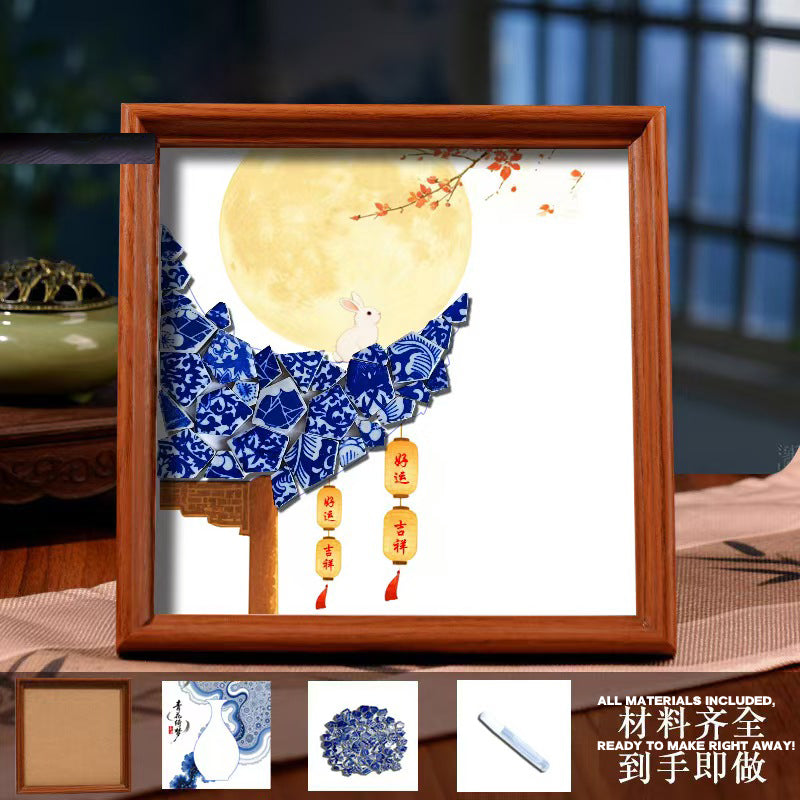 White Porcelain DIY Frame Art A Masterpiece of Oriental Aesthetics
