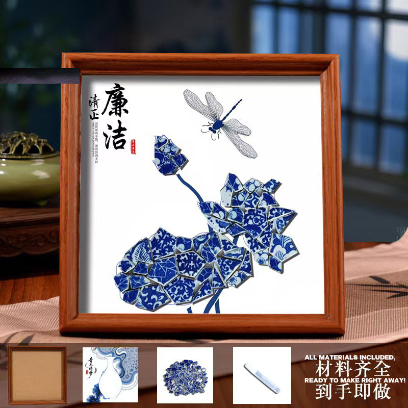 White Porcelain DIY Frame Art A Masterpiece of Oriental Aesthetics