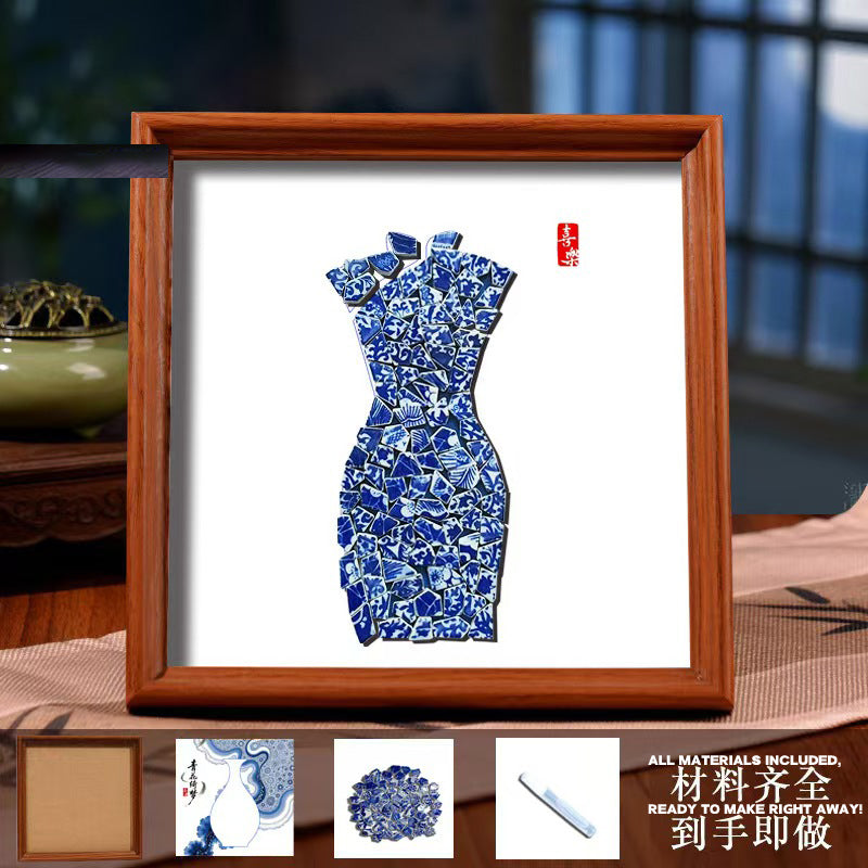 White Porcelain DIY Frame Art A Masterpiece of Oriental Aesthetics