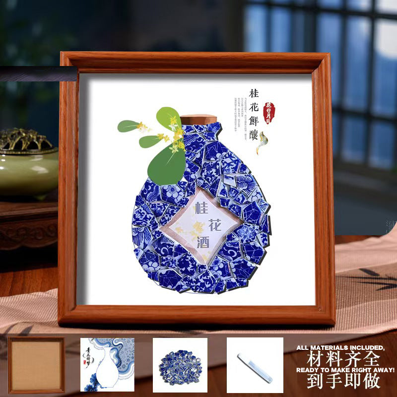White Porcelain DIY Frame Art A Masterpiece of Oriental Aesthetics