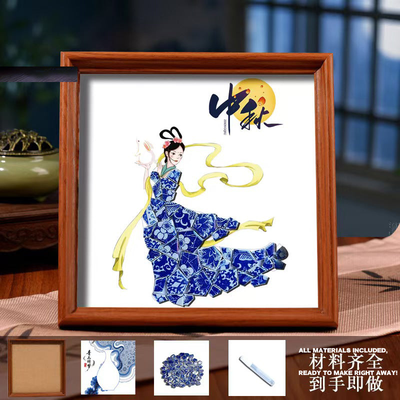 White Porcelain DIY Frame Art A Masterpiece of Oriental Aesthetics