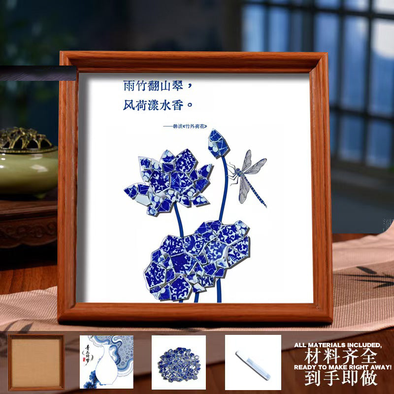White Porcelain DIY Frame Art A Masterpiece of Oriental Aesthetics