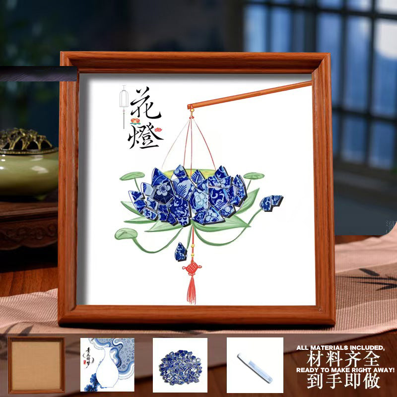 White Porcelain DIY Frame Art A Masterpiece of Oriental Aesthetics