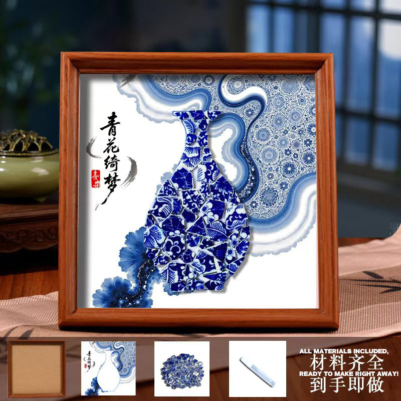 White Porcelain DIY Frame Art A Masterpiece of Oriental Aesthetics