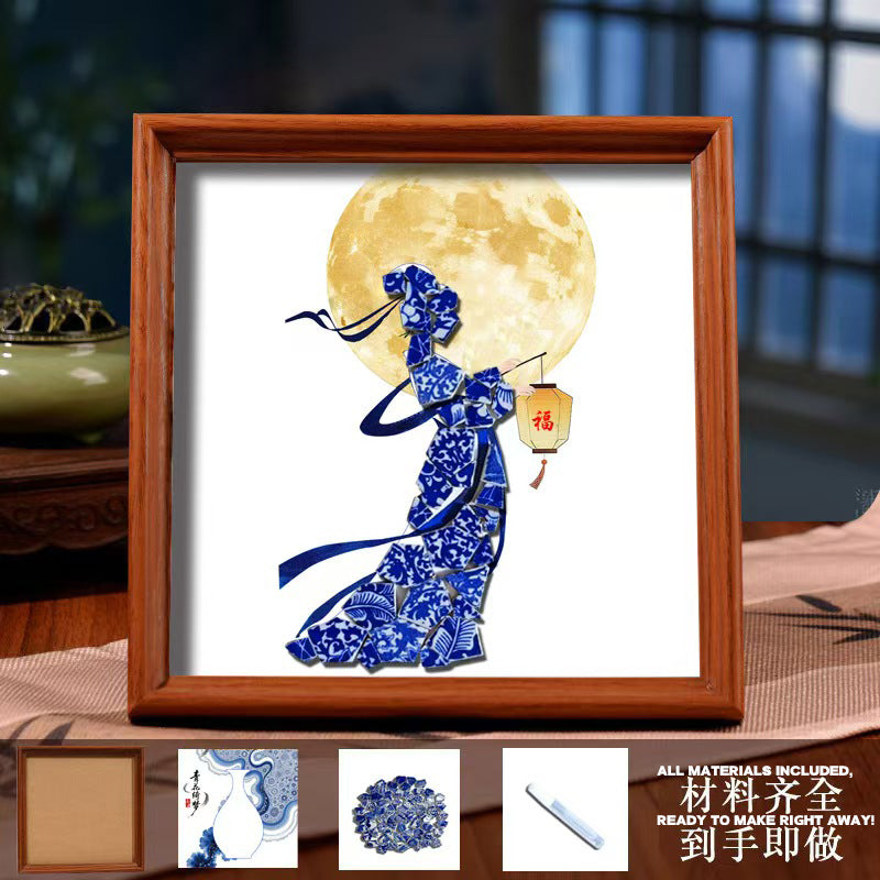 White Porcelain DIY Frame Art A Masterpiece of Oriental Aesthetics