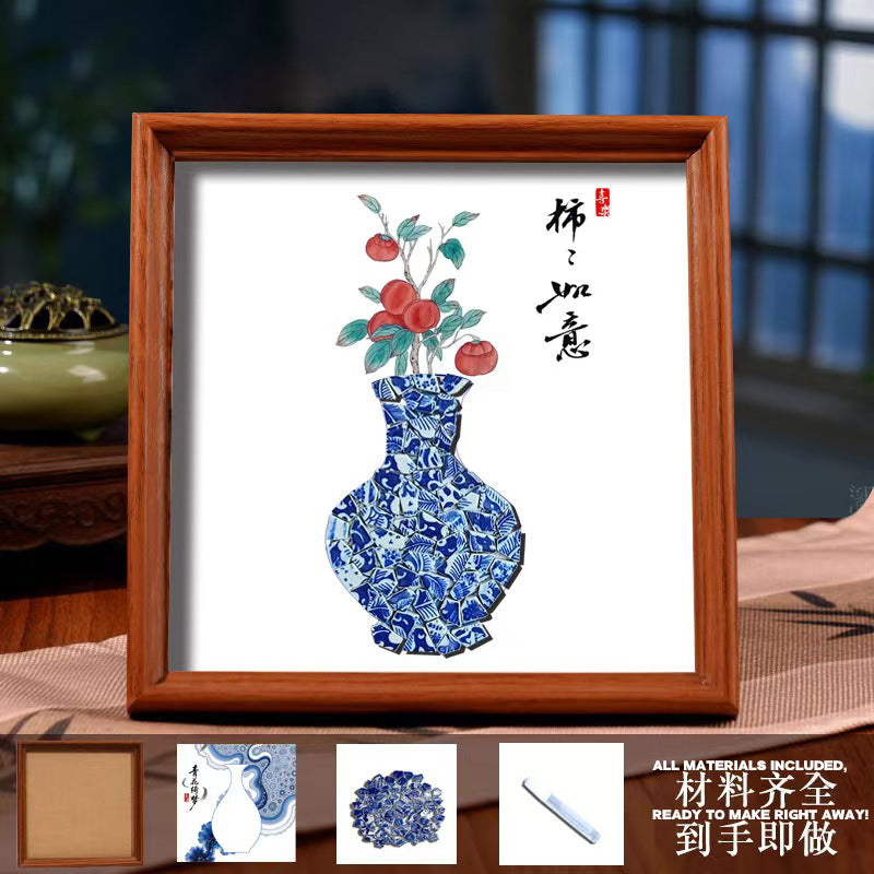 White Porcelain DIY Frame Art A Masterpiece of Oriental Aesthetics
