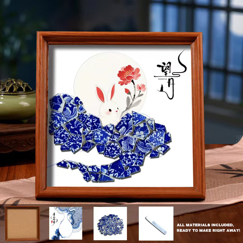 White Porcelain DIY Frame Art A Masterpiece of Oriental Aesthetics