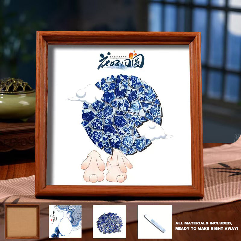 White Porcelain DIY Frame Art A Masterpiece of Oriental Aesthetics