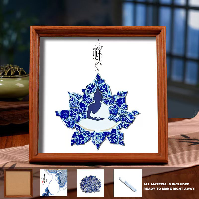 White Porcelain DIY Frame Art A Masterpiece of Oriental Aesthetics