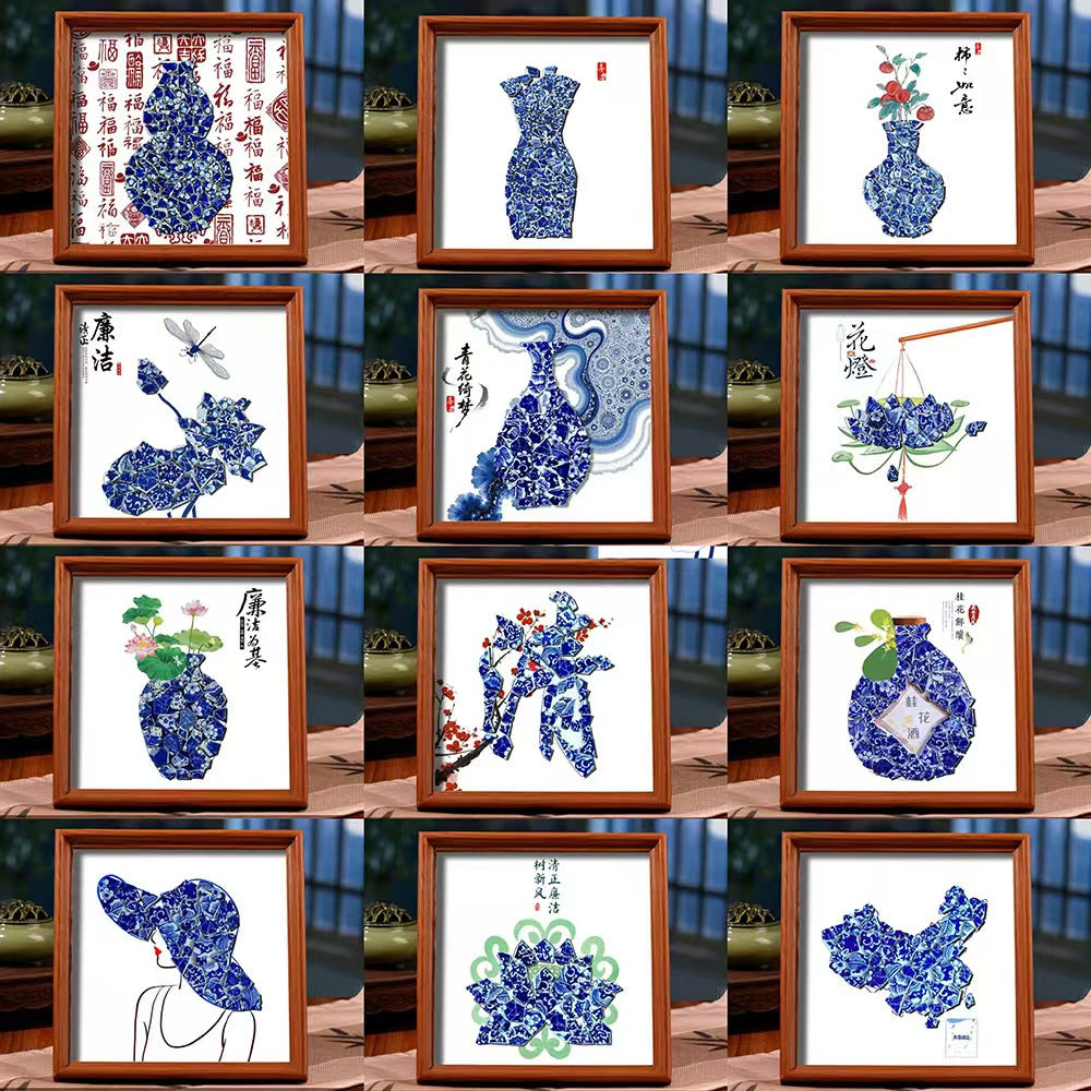 White Porcelain DIY Frame Art A Masterpiece of Oriental Aesthetics