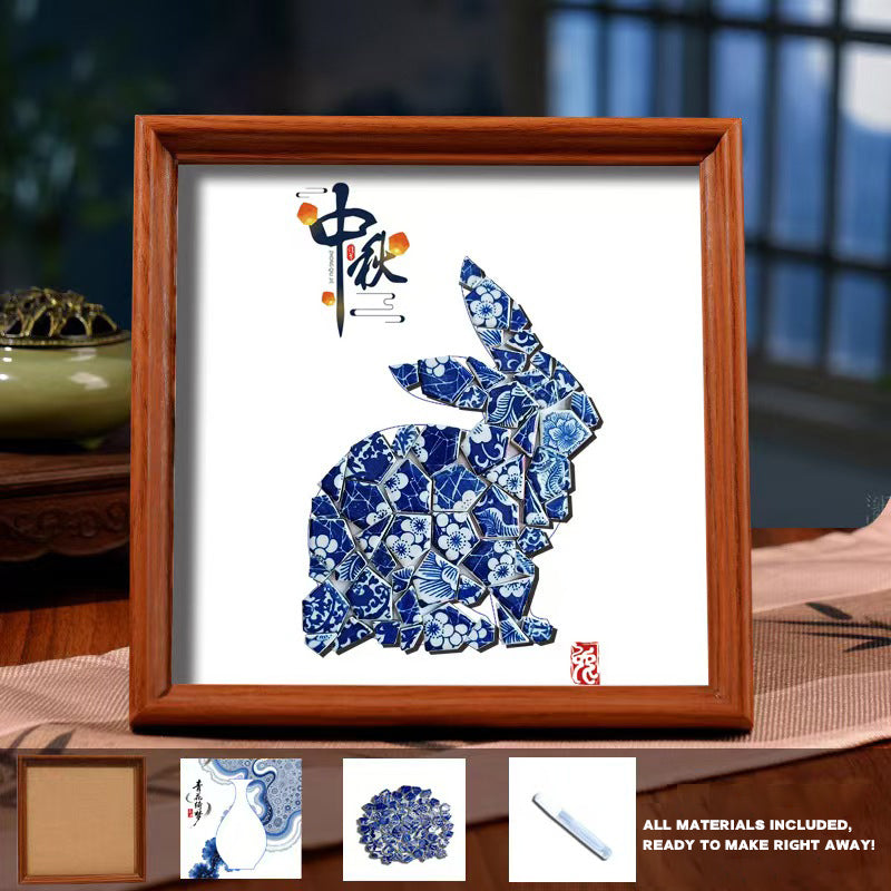 White Porcelain DIY Frame Art A Masterpiece of Oriental Aesthetics