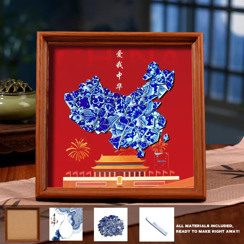 White Porcelain DIY Frame Art A Masterpiece of Oriental Aesthetics