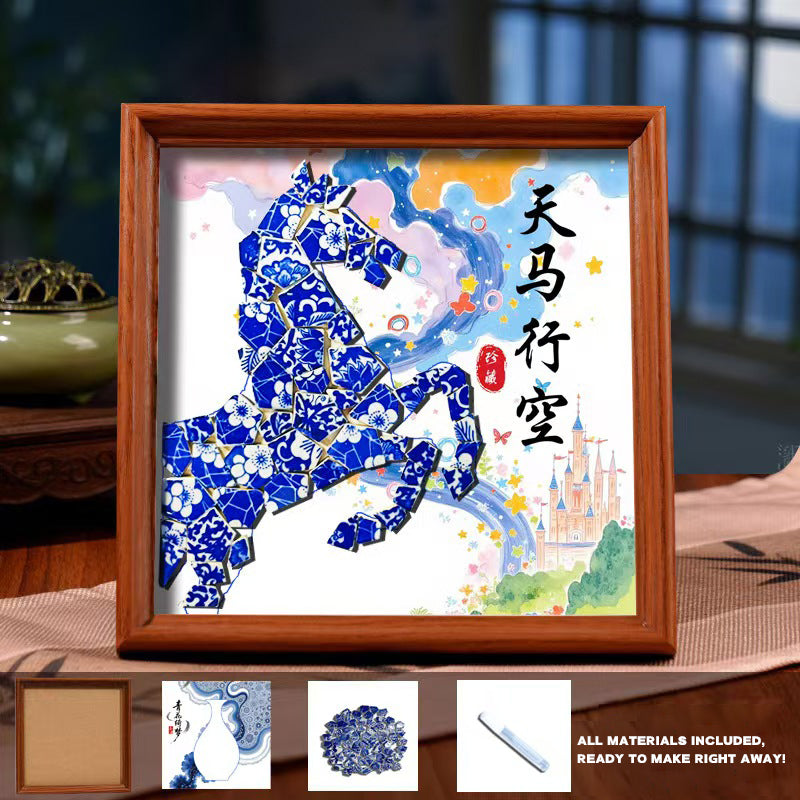 White Porcelain DIY Frame Art A Masterpiece of Oriental Aesthetics