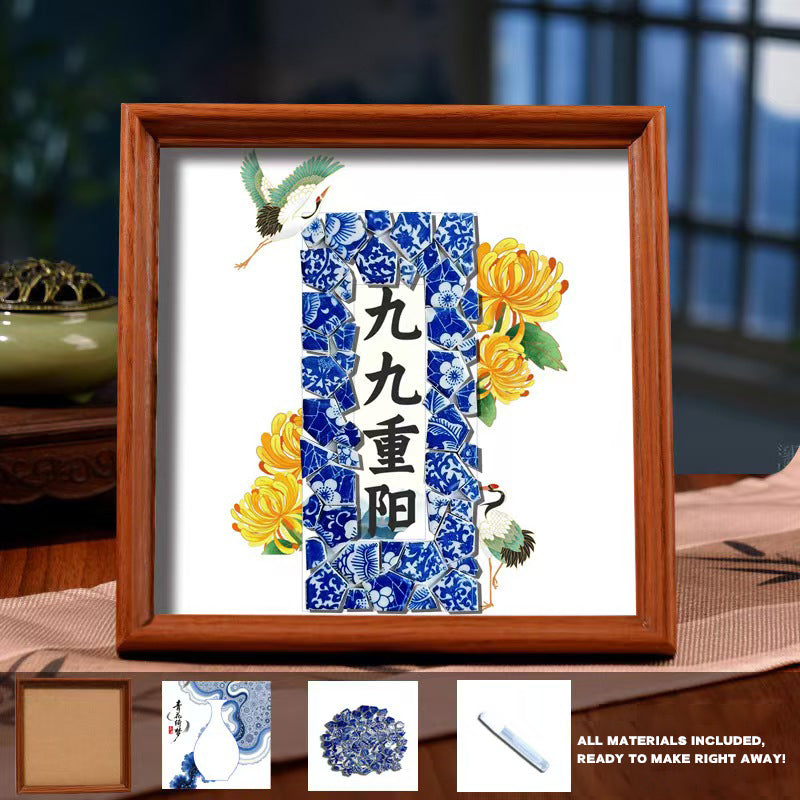 White Porcelain DIY Frame Art A Masterpiece of Oriental Aesthetics