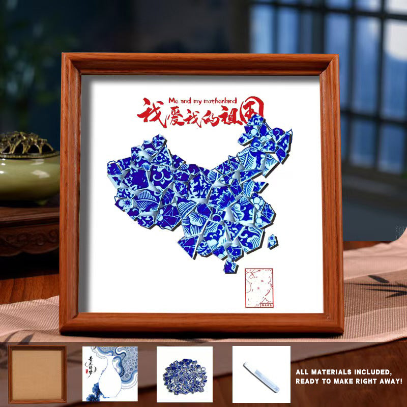 White Porcelain DIY Frame Art A Masterpiece of Oriental Aesthetics