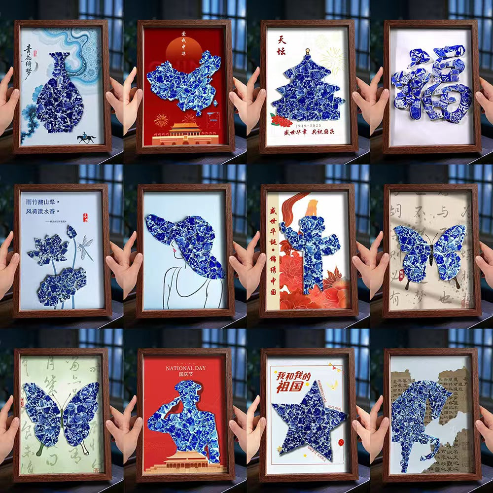 White Porcelain DIY Frame Art A Masterpiece of Oriental Aesthetics