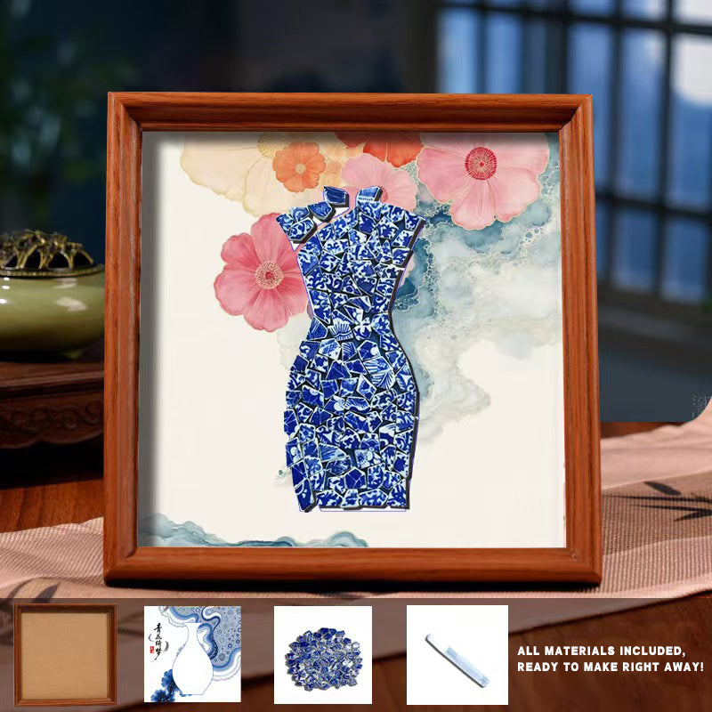 White Porcelain DIY Frame Art A Masterpiece of Oriental Aesthetics