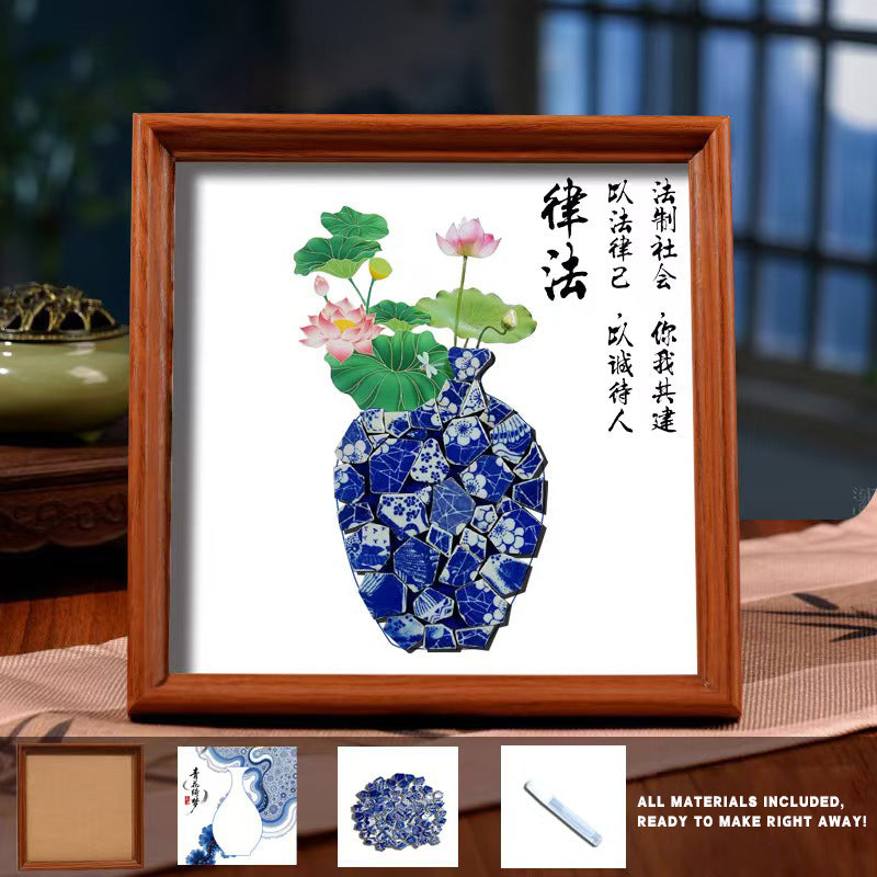 White Porcelain DIY Frame Art A Masterpiece of Oriental Aesthetics