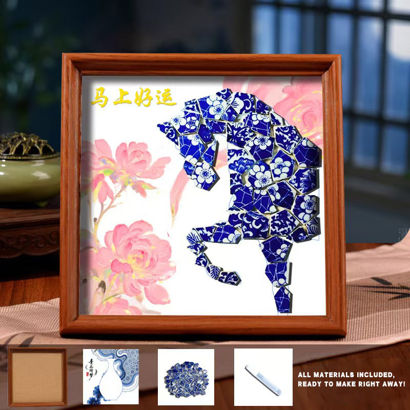 White Porcelain DIY Frame Art A Masterpiece of Oriental Aesthetics