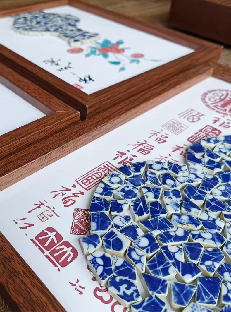 White Porcelain DIY Frame Art A Masterpiece of Oriental Aesthetics