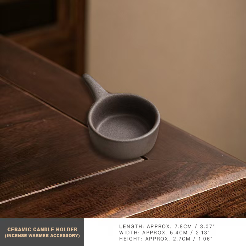 Vintage Handmade Ceramic Incense Warmer, Chinese Zen Home Aromatherapy Burner for Sage, Cedar & Tea Rituals