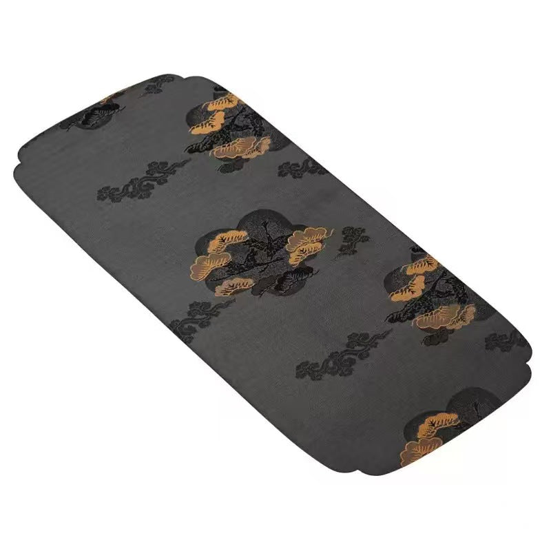 Yunsong Brocade Cotton Linen Tea Runner | Japanese Style Absorbent Tea Mat for Gongfu Tea Ceremony, Zen Decor & Tabletop Protection